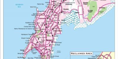 Vej kort over byen Mumbai