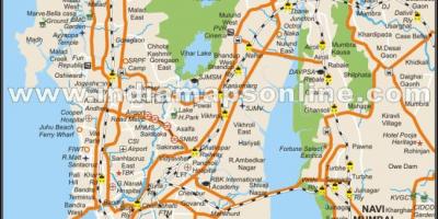 Kort over lokale Mumbai