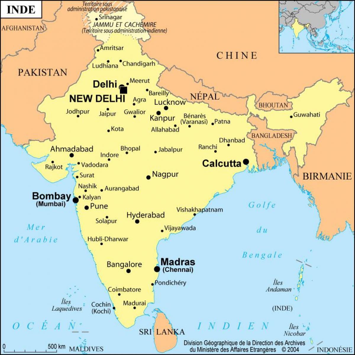 kort over Bombay i indien