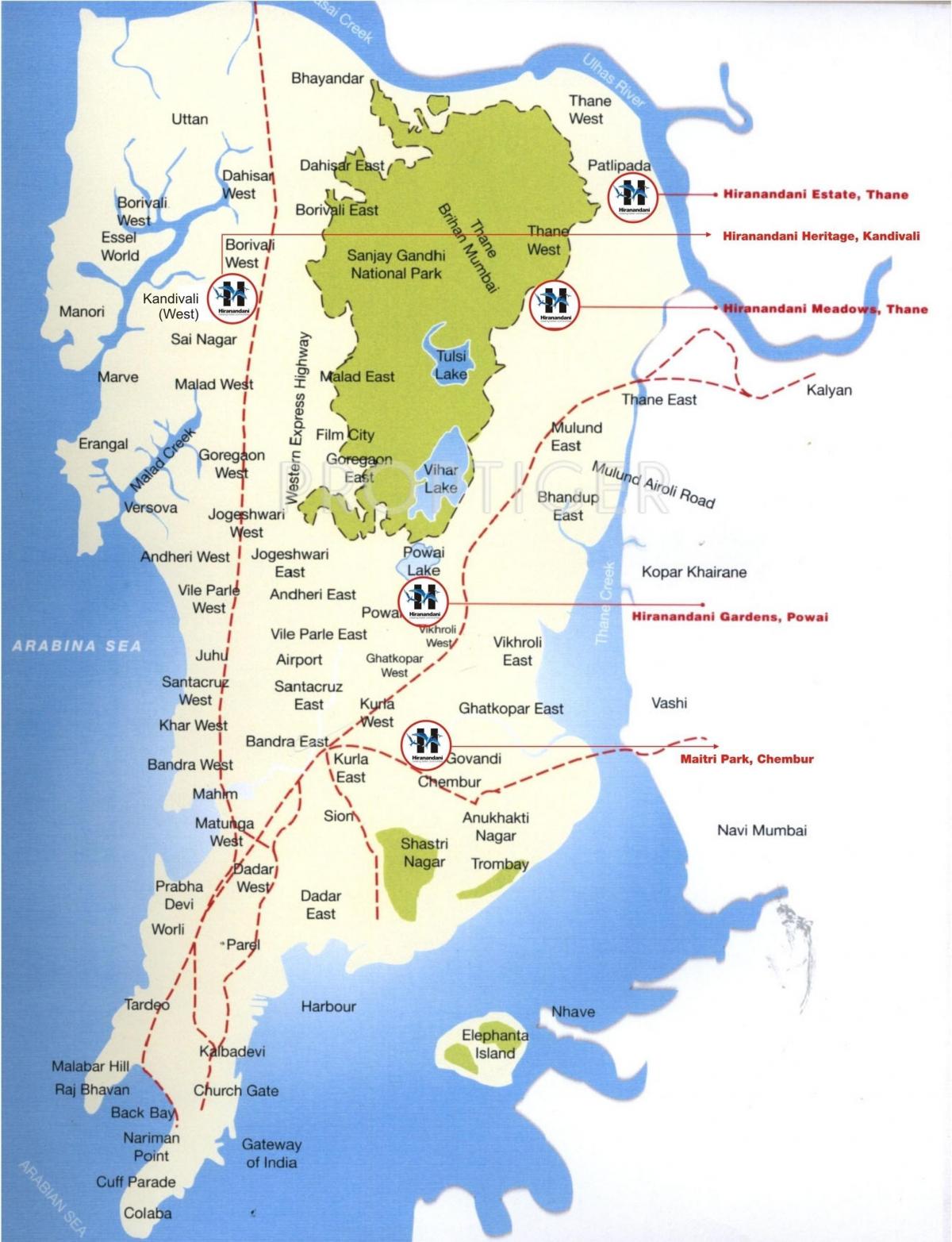 kort over Colaba i Mumbai