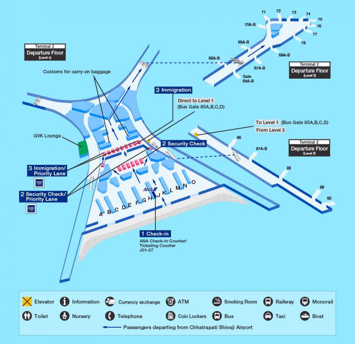 kort over Mumbai lufthavn