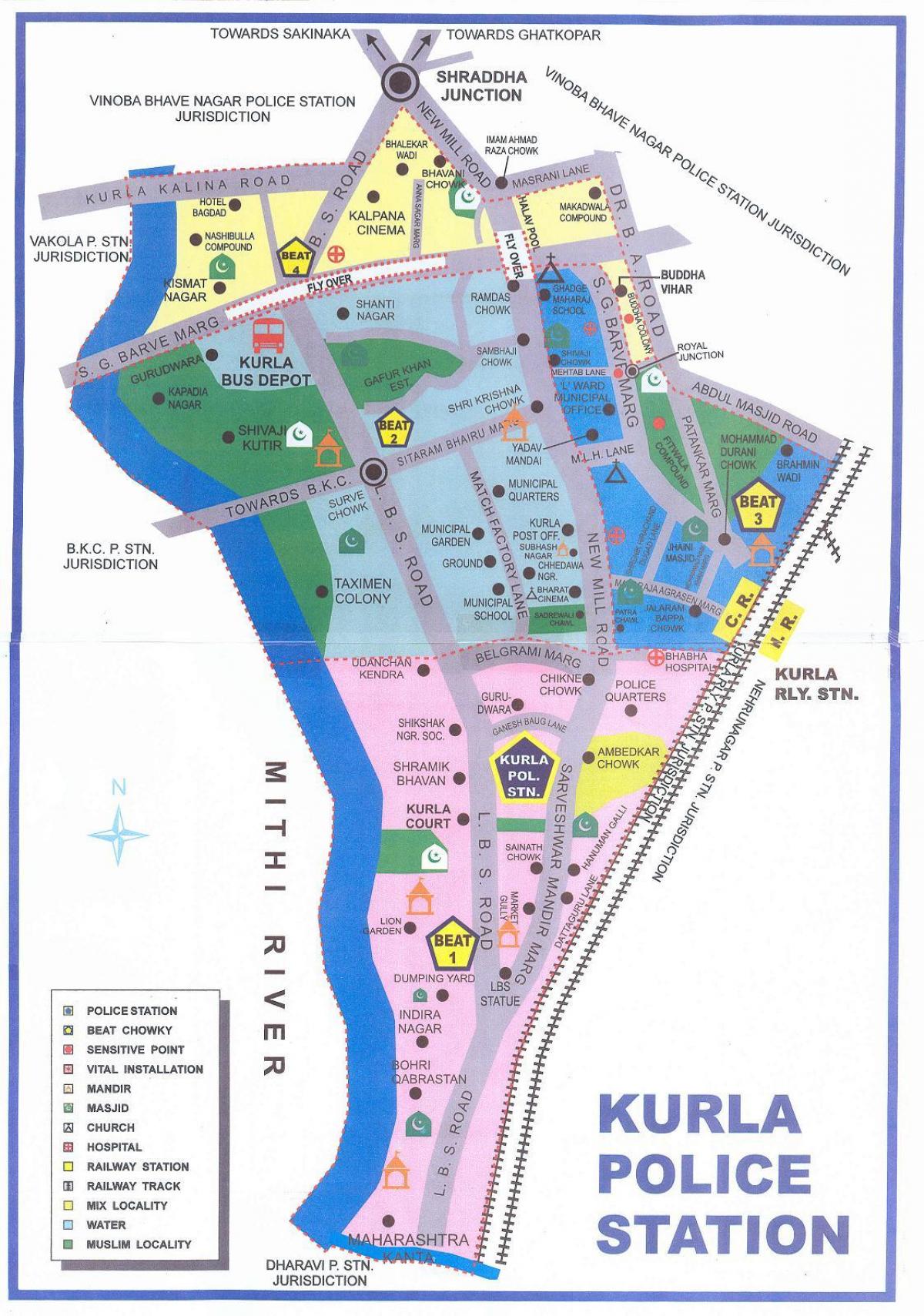 kort over Mumbai Kurla