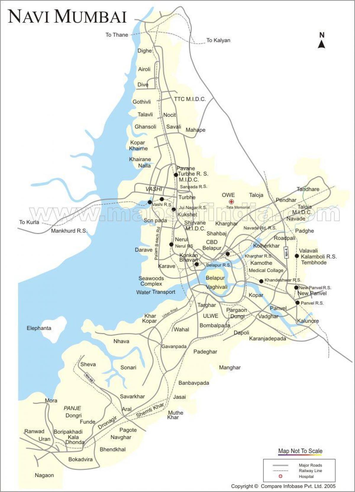 kort over nye Mumbai