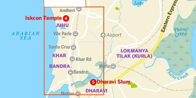 Kort over større Mumbai